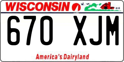WI license plate 670XJM