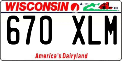 WI license plate 670XLM