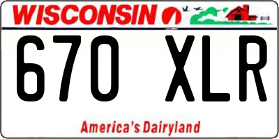 WI license plate 670XLR