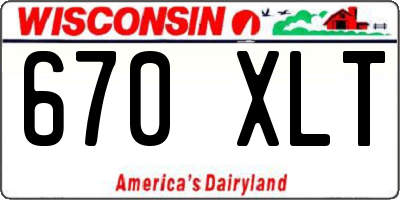 WI license plate 670XLT