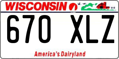 WI license plate 670XLZ