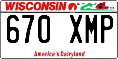 WI license plate 670XMP
