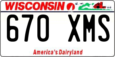 WI license plate 670XMS