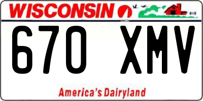 WI license plate 670XMV