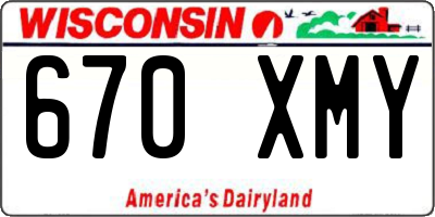 WI license plate 670XMY