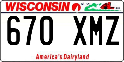 WI license plate 670XMZ