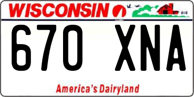 WI license plate 670XNA