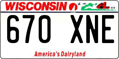 WI license plate 670XNE