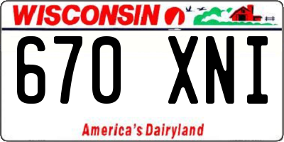 WI license plate 670XNI