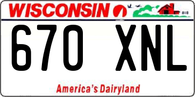 WI license plate 670XNL