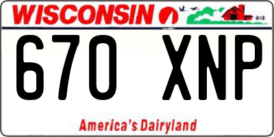 WI license plate 670XNP