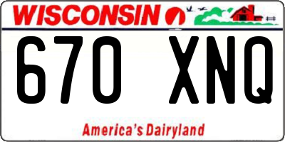 WI license plate 670XNQ