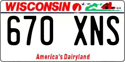 WI license plate 670XNS