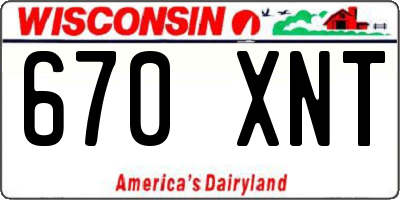 WI license plate 670XNT