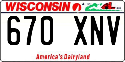 WI license plate 670XNV