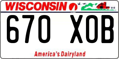 WI license plate 670XOB