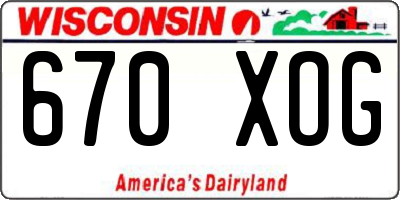 WI license plate 670XOG