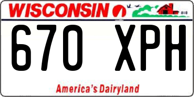 WI license plate 670XPH