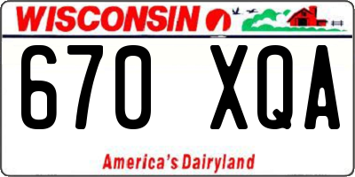 WI license plate 670XQA