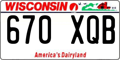 WI license plate 670XQB