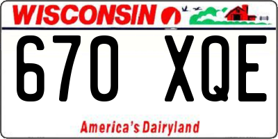 WI license plate 670XQE