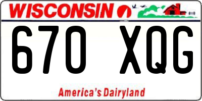 WI license plate 670XQG