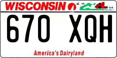 WI license plate 670XQH