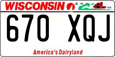 WI license plate 670XQJ