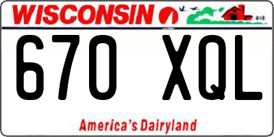 WI license plate 670XQL