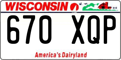 WI license plate 670XQP