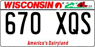 WI license plate 670XQS