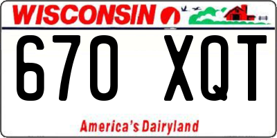 WI license plate 670XQT