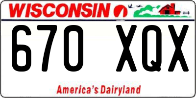 WI license plate 670XQX