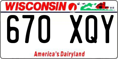 WI license plate 670XQY