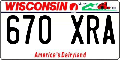 WI license plate 670XRA