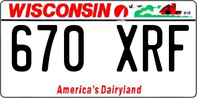 WI license plate 670XRF