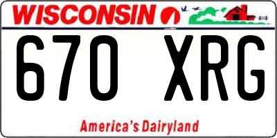 WI license plate 670XRG
