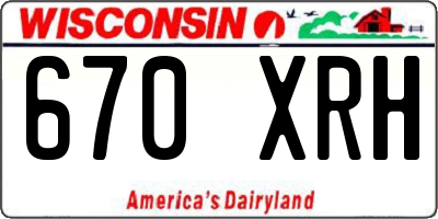 WI license plate 670XRH