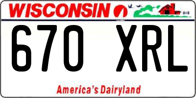 WI license plate 670XRL