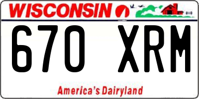 WI license plate 670XRM