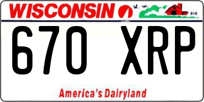 WI license plate 670XRP