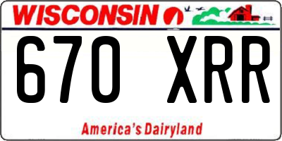 WI license plate 670XRR