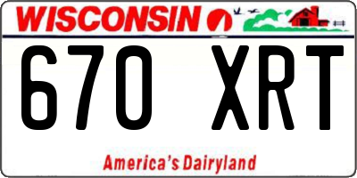 WI license plate 670XRT