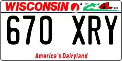 WI license plate 670XRY