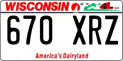 WI license plate 670XRZ