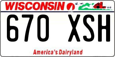 WI license plate 670XSH