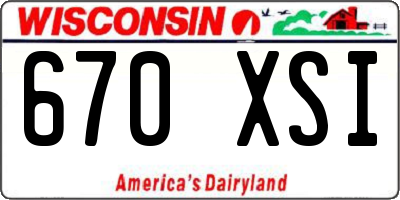 WI license plate 670XSI