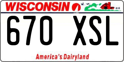 WI license plate 670XSL