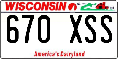 WI license plate 670XSS