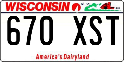 WI license plate 670XST
